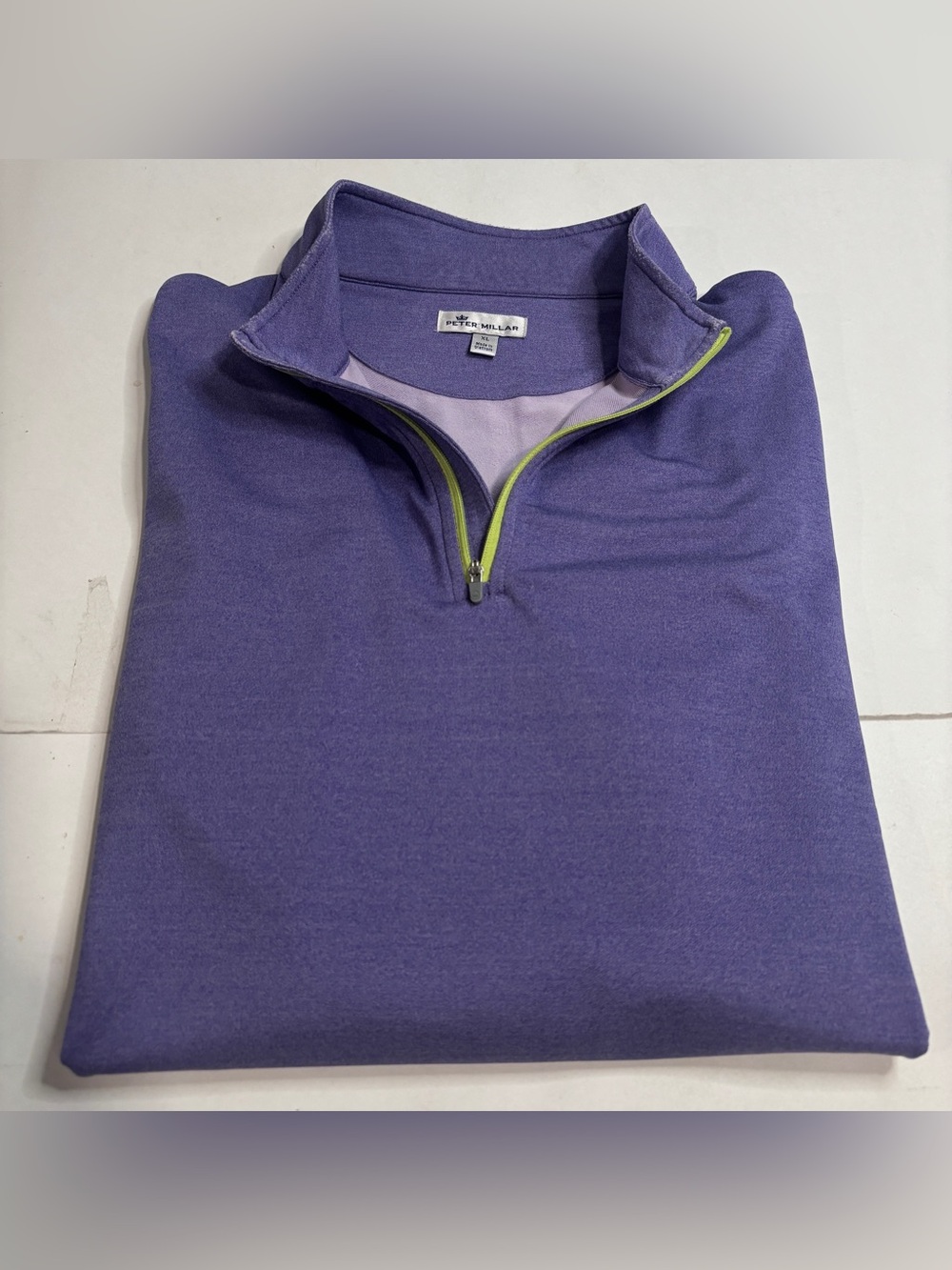 Peter Millar Shirt Mens XL Purple 1/4 Zip Pullover Golf Stretch
